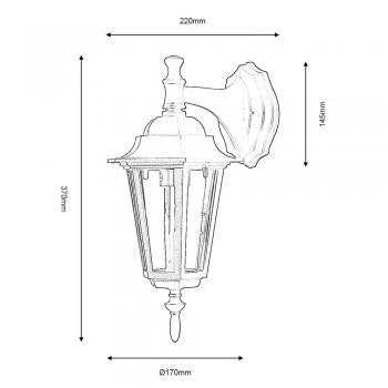 Oaks Lighting's Haxby Downward Wall Lantern 171 DN BK