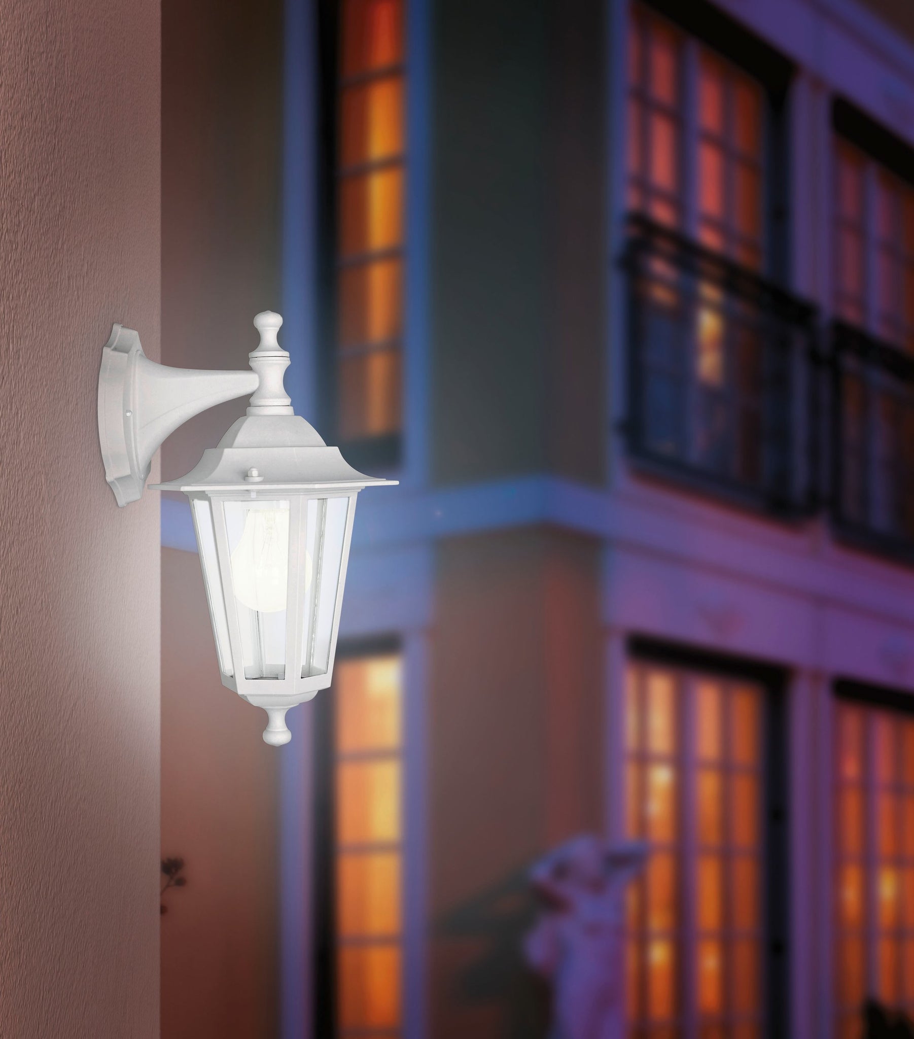 22462  LATERNA 5 wall light cast in white aluminum with clear glass