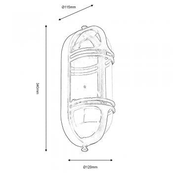 Oaks Lighting-Buckley Wall Light 350 BK