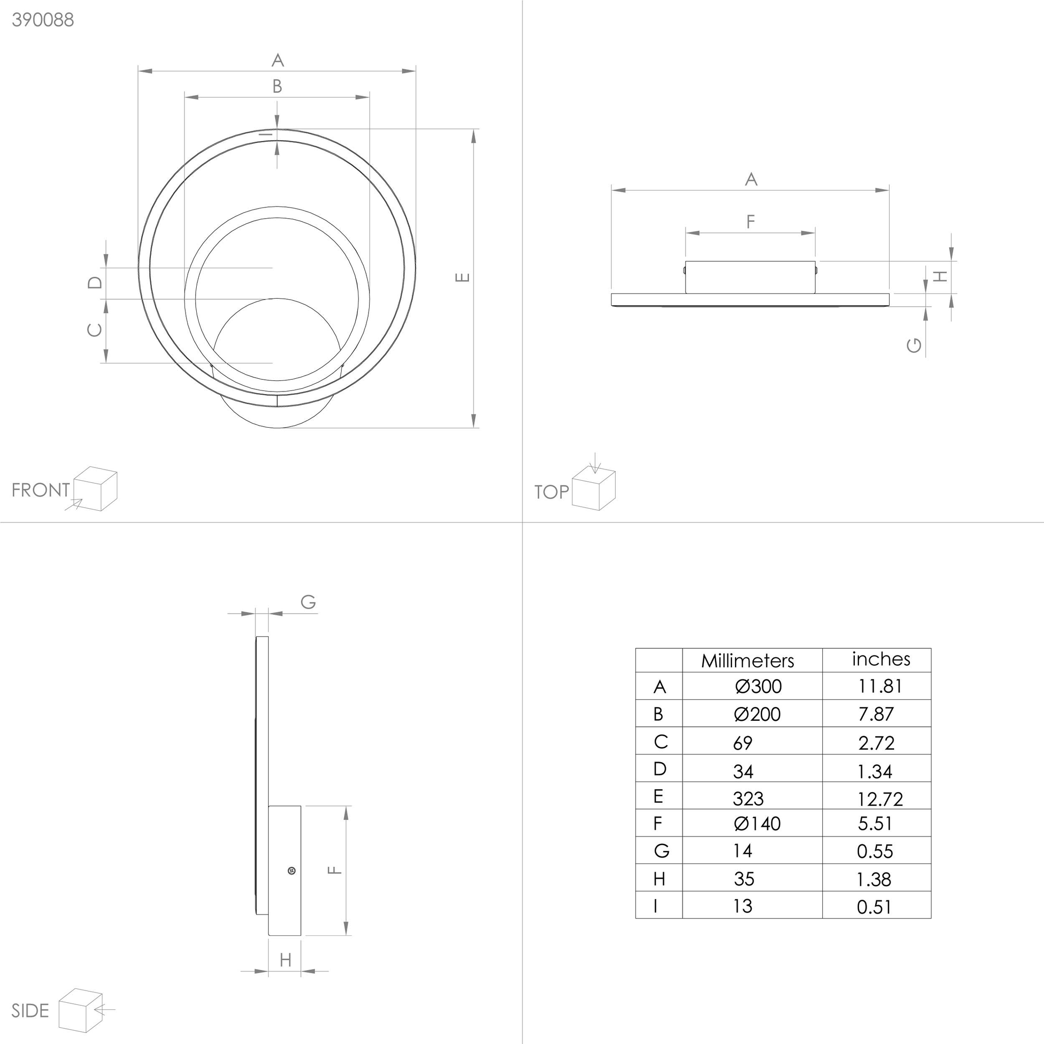 390088  LANACERA wall lamp, white plastic, black aluminum, and gold.