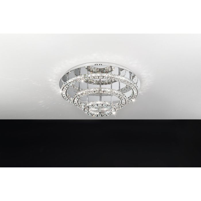 LED Chrome/Crystal Eglo Ceiling Light Toneria 39002