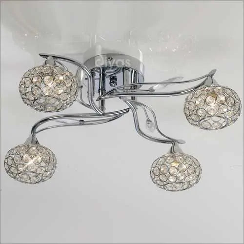 Leimo Semi-Flush Ceiling Fitting 4 Light Polished Chrome Crystal Diyas IL30954