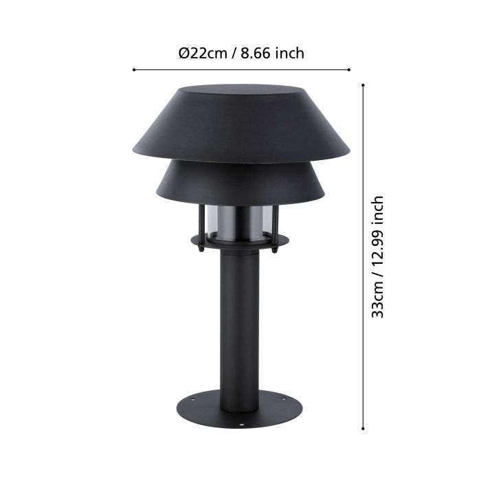 900802  the CHIAPPERA pedestal light in black, white, and clear glass.