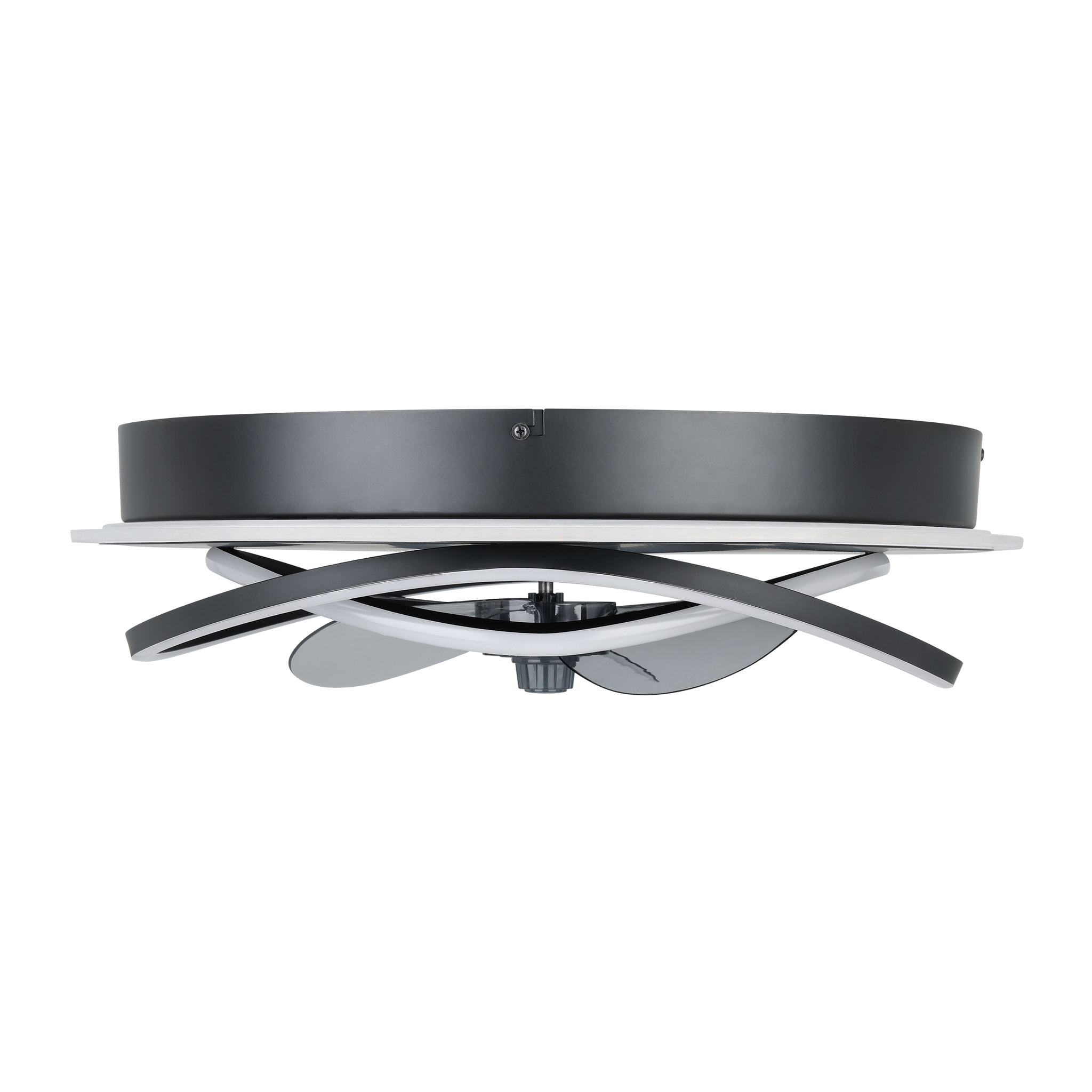 35146  NAMORI ceiling light with fan ABS black / acrylic milky