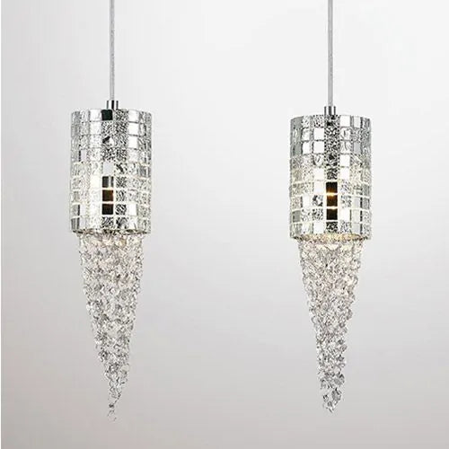 Camden Pendant 3 Light G9 Line Polished Chrome Mosaic Glass Crystal Diyas IL31625