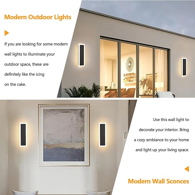 6w Integrated LED Outdoor & Indoor Wall Light in Black, Model LX-Lin30S