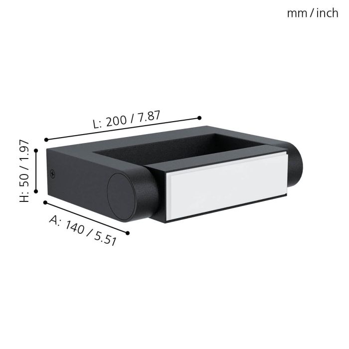 98707  BRIANZA wall lamp cast in black aluminum