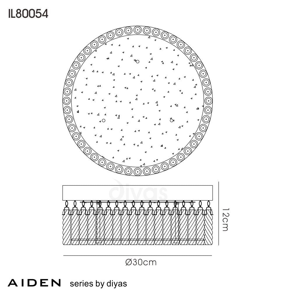 Aiden 18W 1600lm LED 4200K Polished Chrome/Glass Small Round Flush Ceiling with 3-Year Warranty