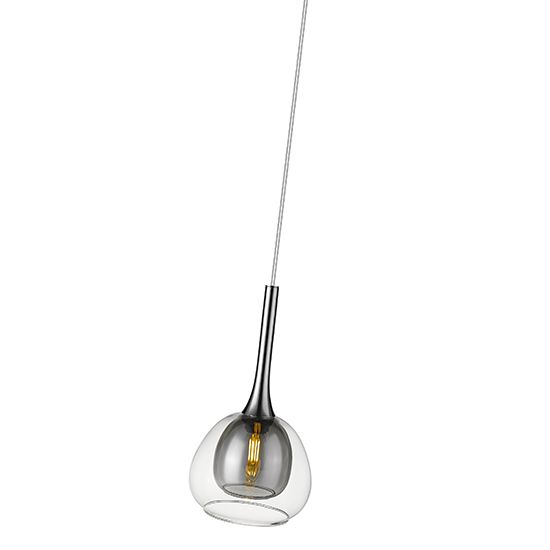 LX-Adelina Smoked Grey Small Decorative Ceiling Pendant Light LXADEL016SG1PEND