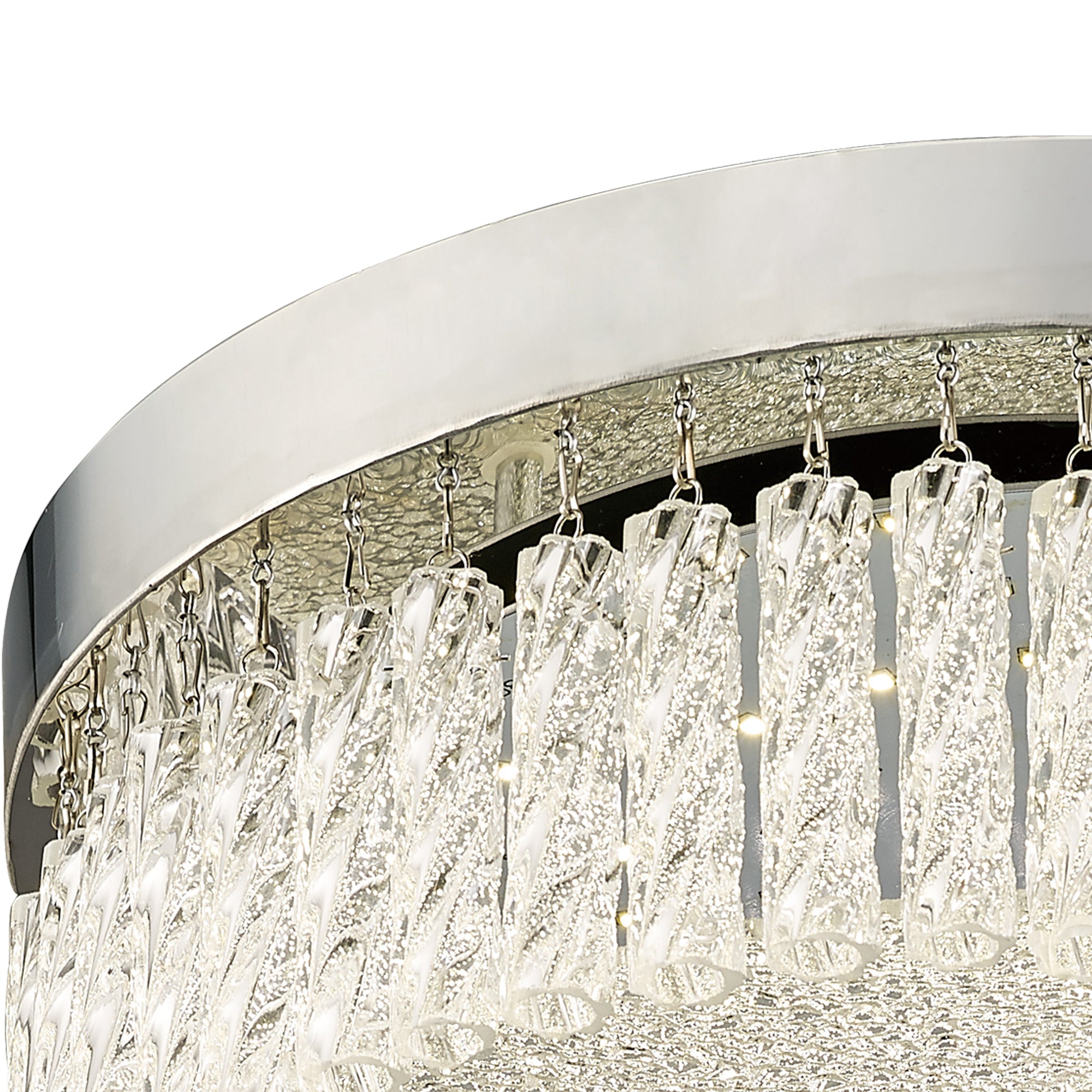 Aiden 18W 1600lm LED 4200K Polished Chrome/Glass Small Round Flush Ceiling with 3-Year Warranty