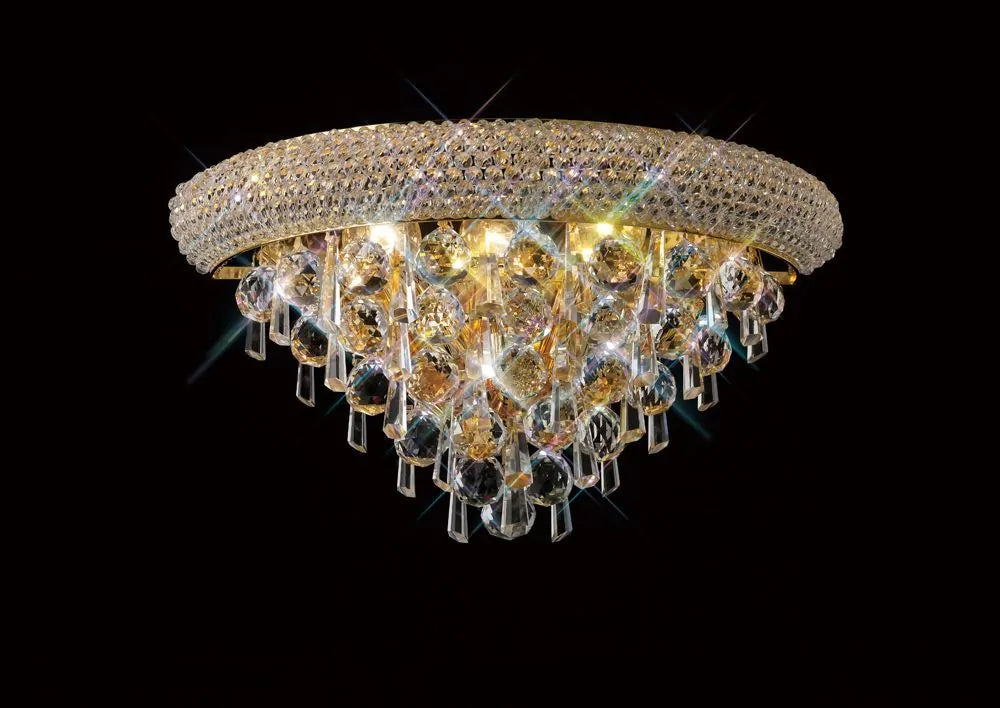 Alexandra Medium 3 Light Wall Lamp Gold/Crystal IL32101 by Diyas