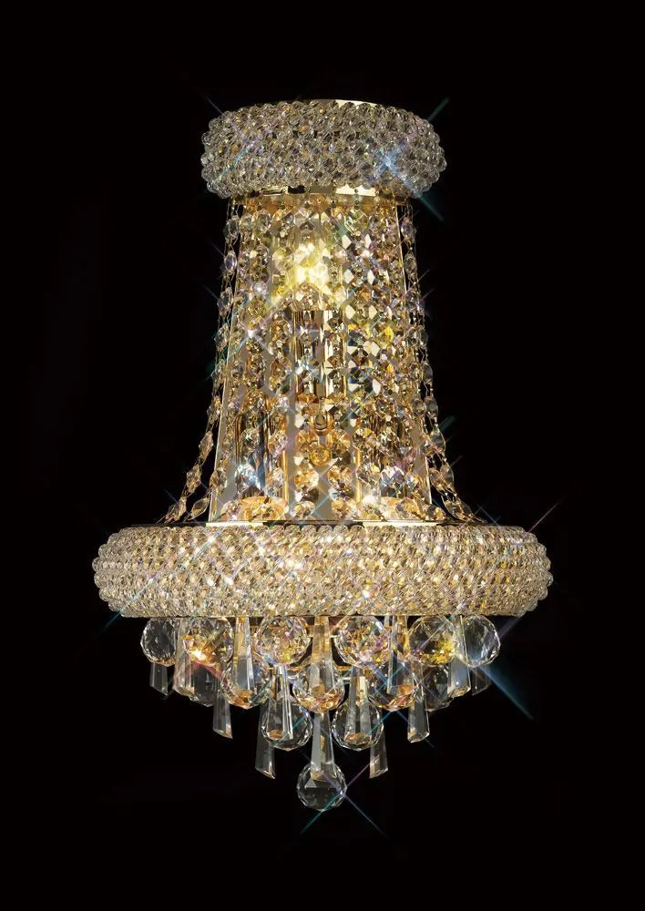 Alexandra Large 3 Light Wall Lamp Gold/Crystal IL32102 by Diyas