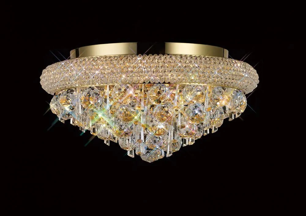 Gold/Crystal Diyas Alexandra 6 Light Ceiling Light IL32105