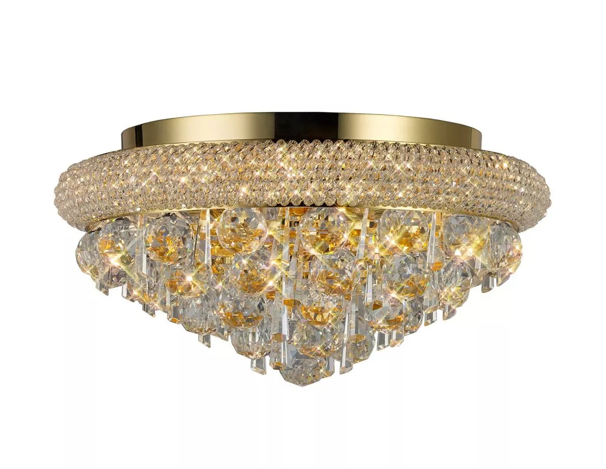 Gold/Crystal Diyas Alexandra 6 Light Ceiling Light IL32105