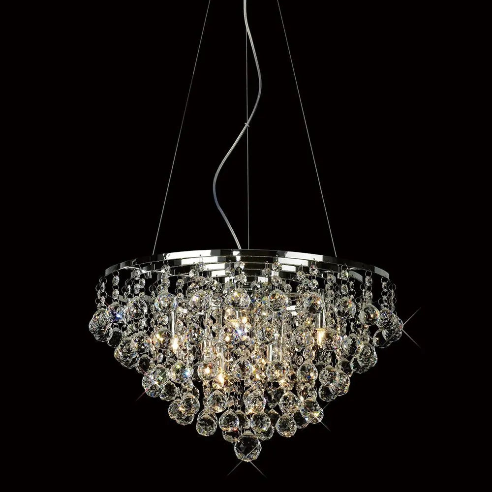 Diyas IL30015 Atla 8 Light Polished Chrome/Crystal Pendant