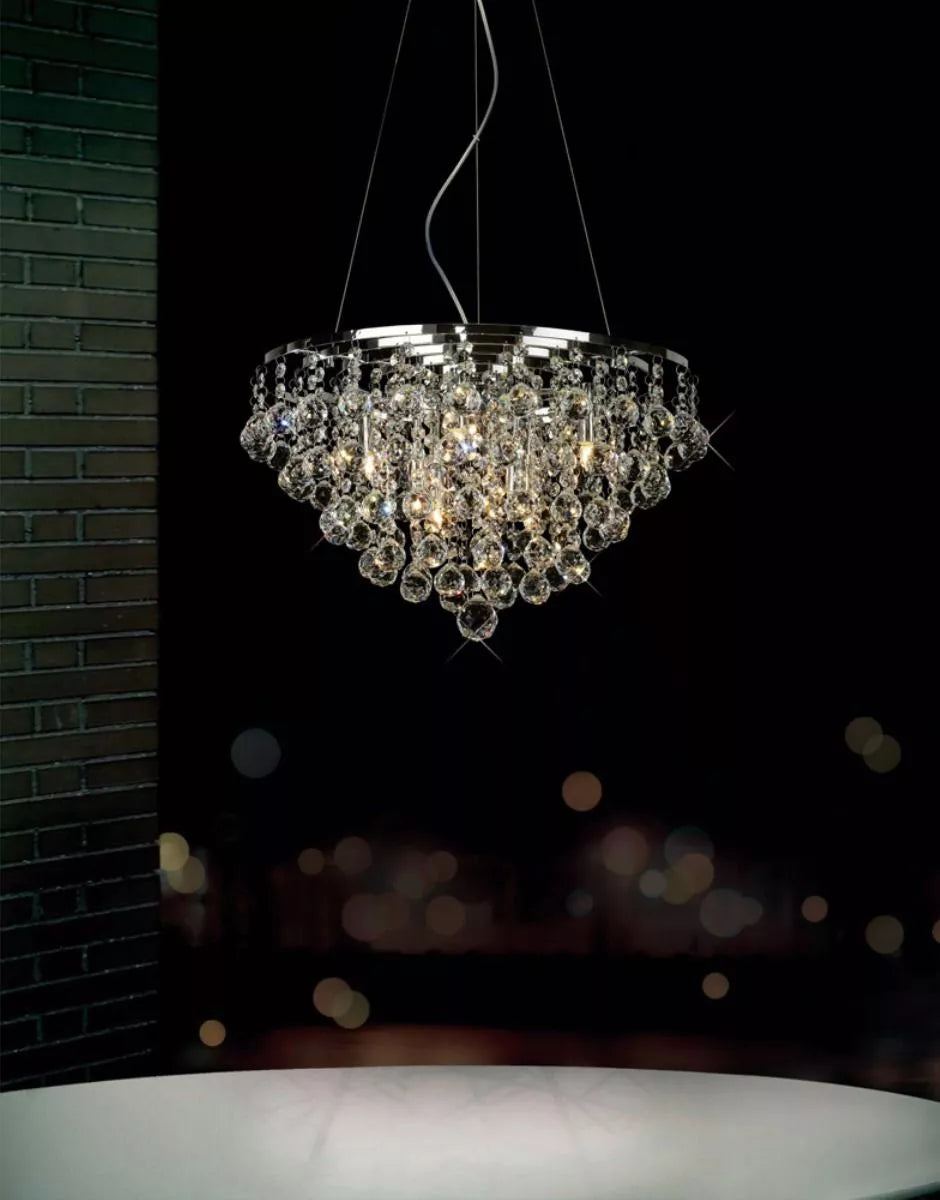 Diyas IL30015 Atla 8 Light Polished Chrome/Crystal Pendant