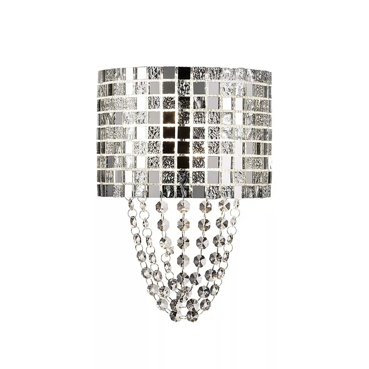 Camden Wall Lamp 2 Light G9 Polished Chrome Mosaic Glass Crystal Diyas IL31620