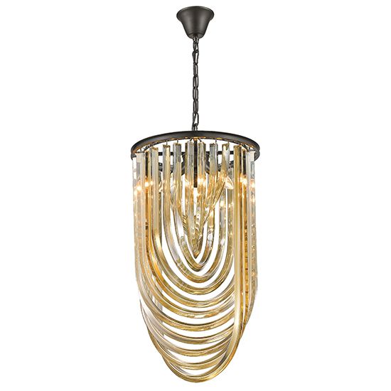 LXCHEL038CG3STAT LX-Chelsea 3 Bulbs Statement Ceiling Pendant Light in Champagne Gold