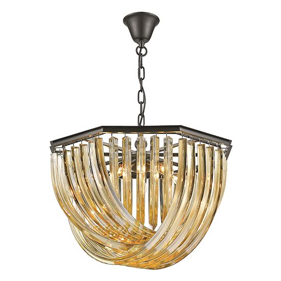 LX-Chelsea LXCHEL053CG5STAT Statement Ceiling Pendant Light with 5 Bulbs in Champagne Gold