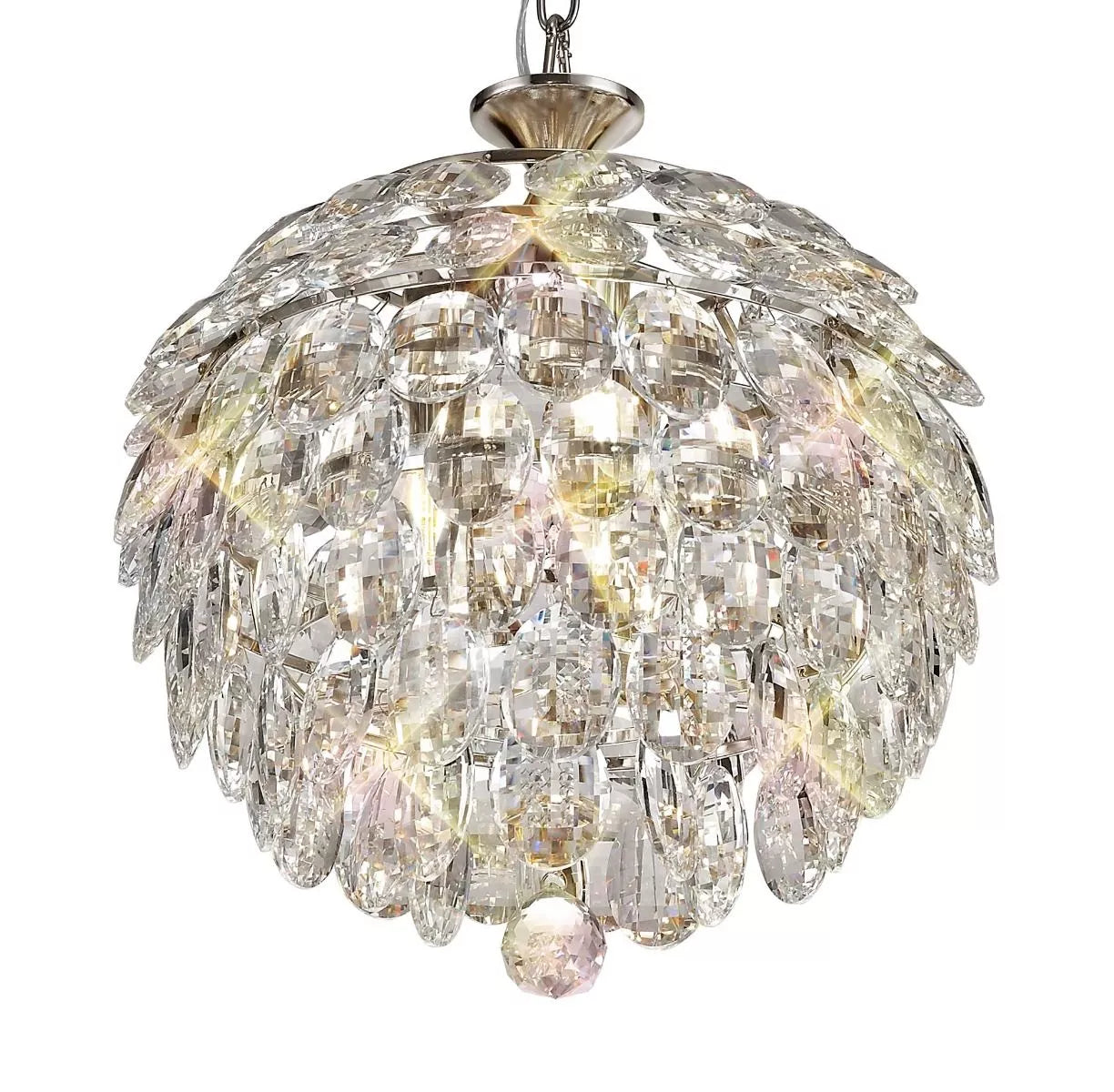 Coniston IL32800 Crystal 3 Light Small Pendant with Polished Chrome Frame by Diyas