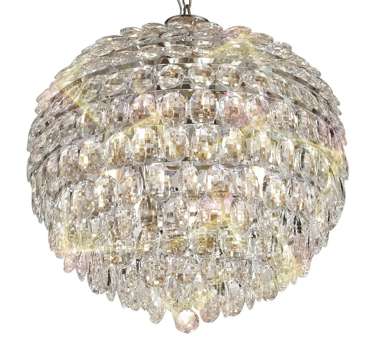 Crystal 9 Light Large Pendant Polished Chrome Frame Diyas Coniston IL32802