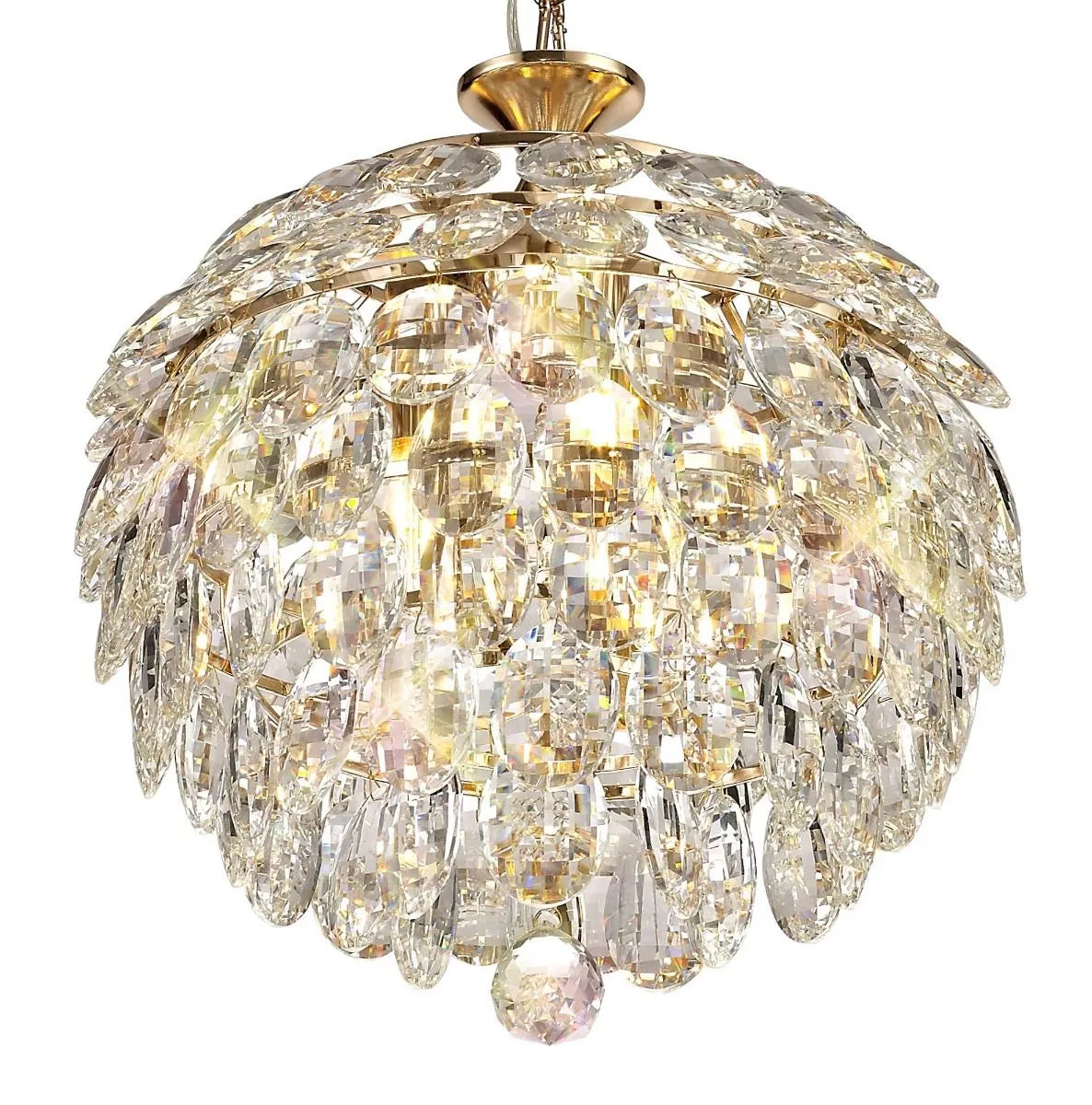 Crystal 3 Light Small Pendant Gold Frame Diyas Coniston IL32803