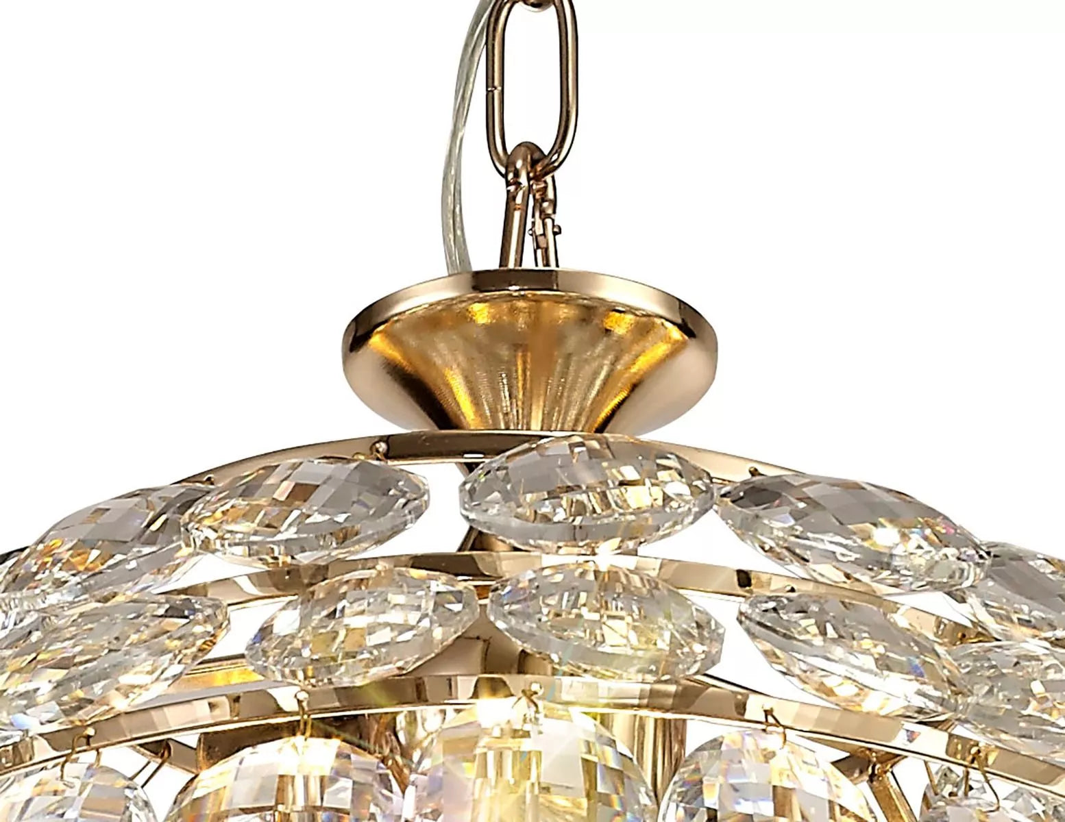 Crystal 3 Light Small Pendant Gold Frame Diyas Coniston IL32803