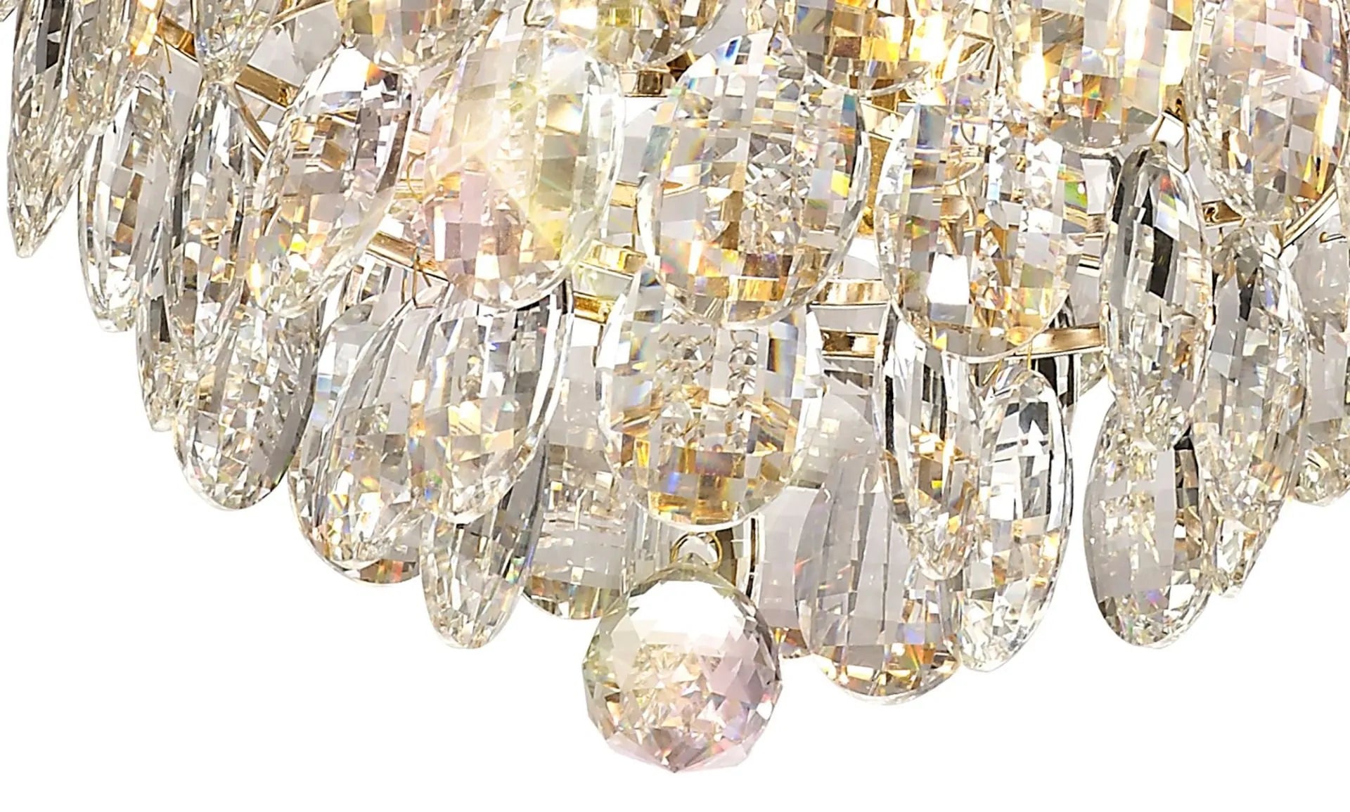 Crystal 3 Light Small Pendant Gold Frame Diyas Coniston IL32803