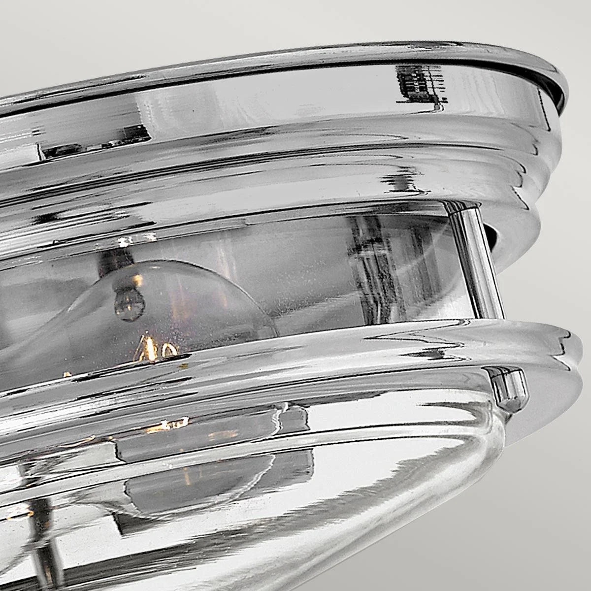 Quintessentiale QN-HADRIAN-FS-CM-CLEAR Hadrian 2 Light Flush Ceiling Fitting Chrome with Clear Glass IP44