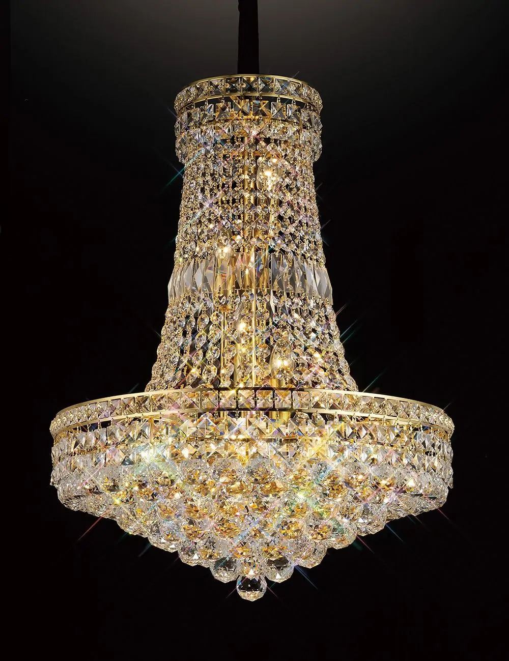 Frances Crystal 14 Light Pendant Gold Frame by Diyas IL32090