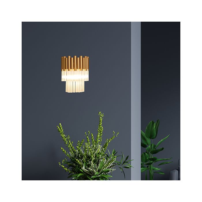 Gold 1 Bulb Wall Light by LX-Harrogate LXHARR021GD1WAL