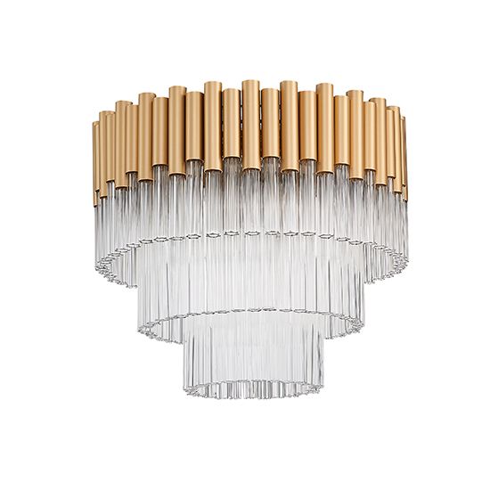 LX-Harrogate LXHARR040GD5FLUS 5 Bulb Flush Ceiling Light in Gold