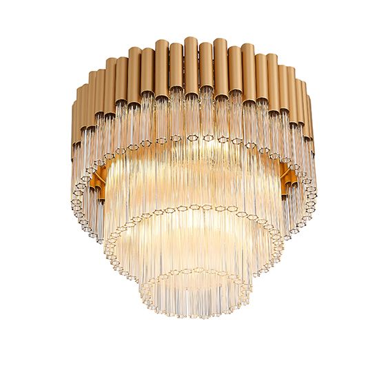 LX-Harrogate LXHARR040GD5FLUS 5 Bulb Flush Ceiling Light in Gold