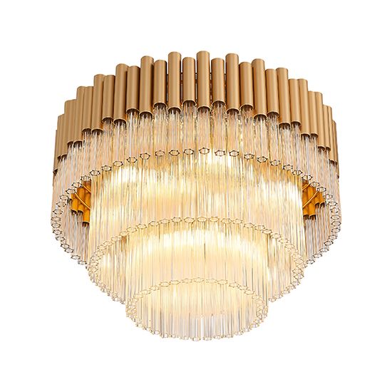 LXHARR050GD7FLUS a LX-Harrogate 7-bulb flush ceiling light in gold