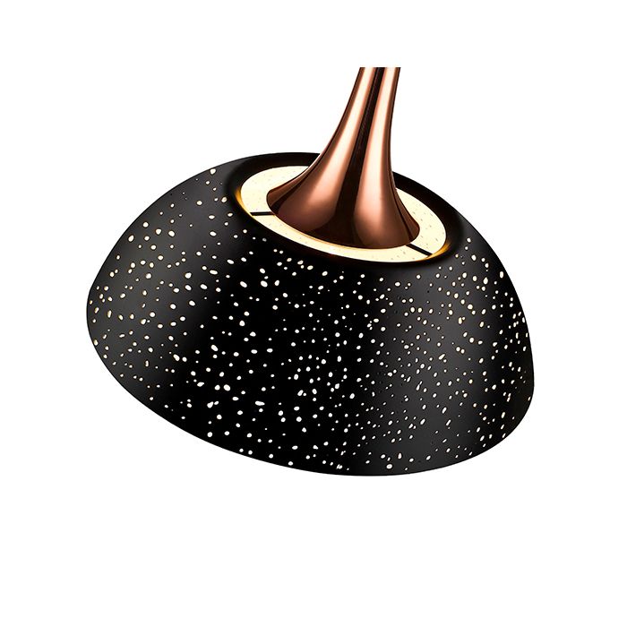 LX-Holborn LXHOLB030BL1PEND 1 Bulb Round Ceiling Pendant Light in Black and Copper