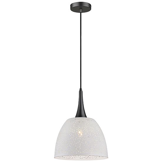 White and matte black LX-Holborn 1 Bulb Ceiling Pendant Light  LXHOLB032WH1PEND.