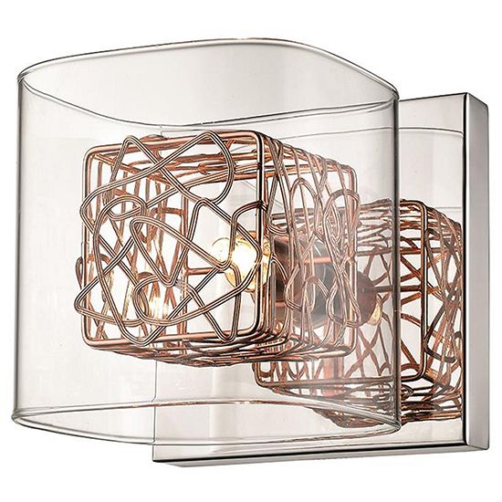 Copper LXHOLL013CP1WAL LX-Holland 1 Clear Glass Shade Bulb Wall Light