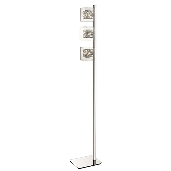 LX-Holland Chrome Floor Lamp with 3 Clear Glass Shade Bulbs LXHOLL152CH3FLOL