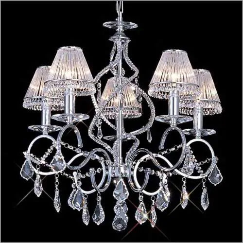 IL30325 Diyas Torino 5 Light French Gold Crystal Pendant