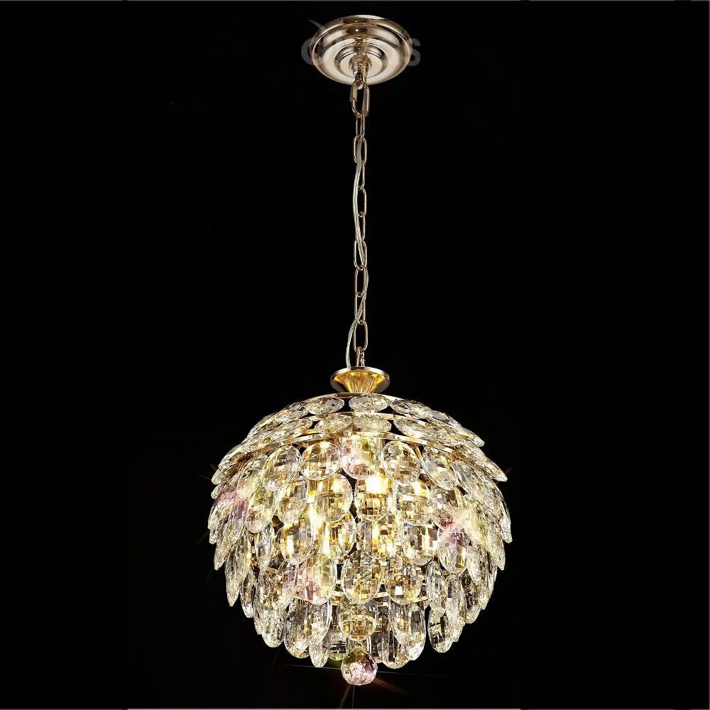 Crystal 3 Light Small Pendant Gold Frame Diyas Coniston IL32803