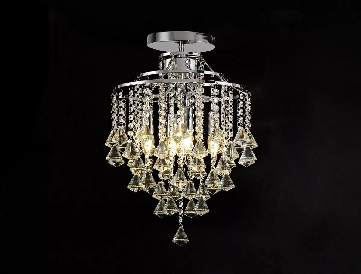 IL30770 Diyas Inina 4 Light Ceiling Polished Chrome/Crystal