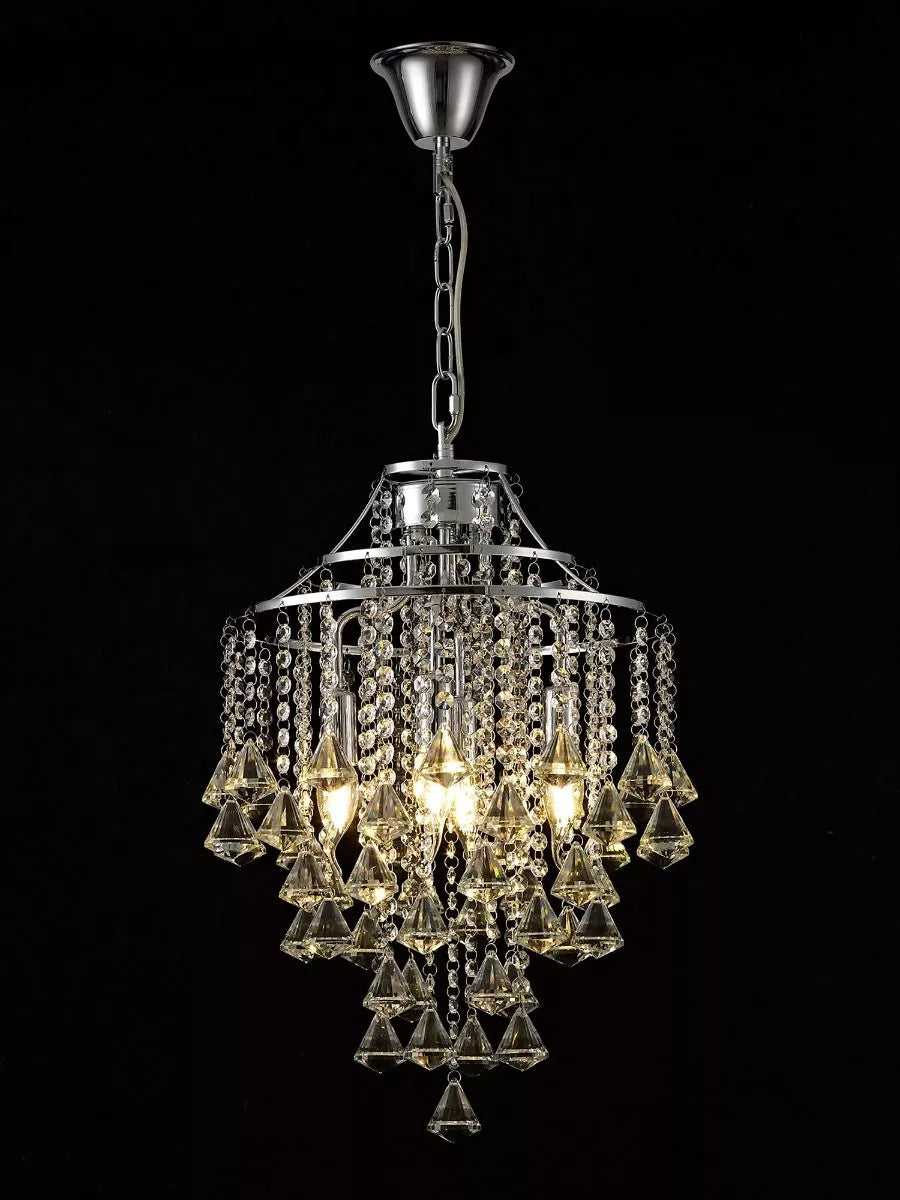 Diyas Inina 4 Light Polished Chrome/Crystal Pendant IL30771