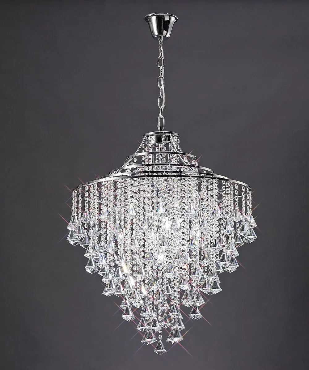 IL30772 Diyas Inina 7 Light Polished Chrome/Crystal Pendant