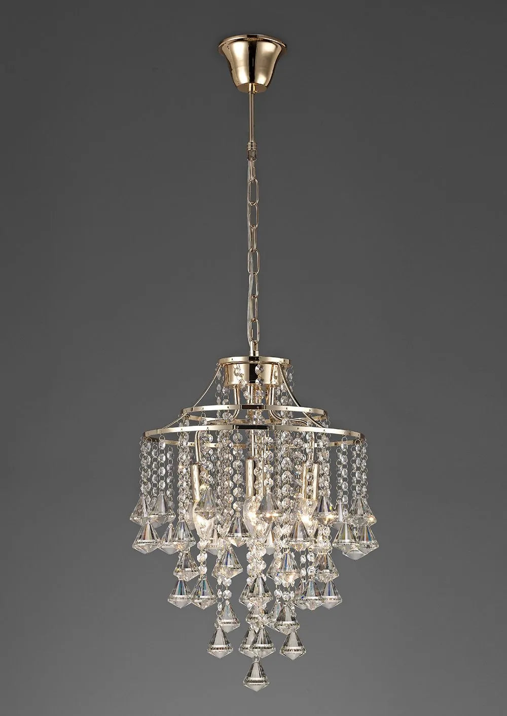 IL32771 Diyas Inina 4 Light Pendant E14 French Gold/Crystal