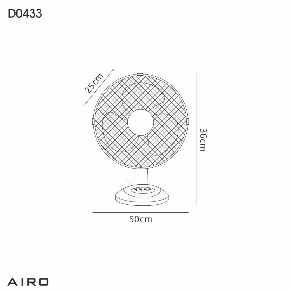 White 3-Speed Oscillating Airo 12-inch Desk Fan D0433
