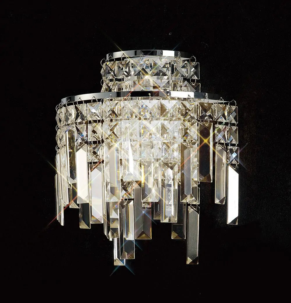 IL30250 Diyas Maddison 2 Light Wall Lamp in Polished Chrome/Crystal