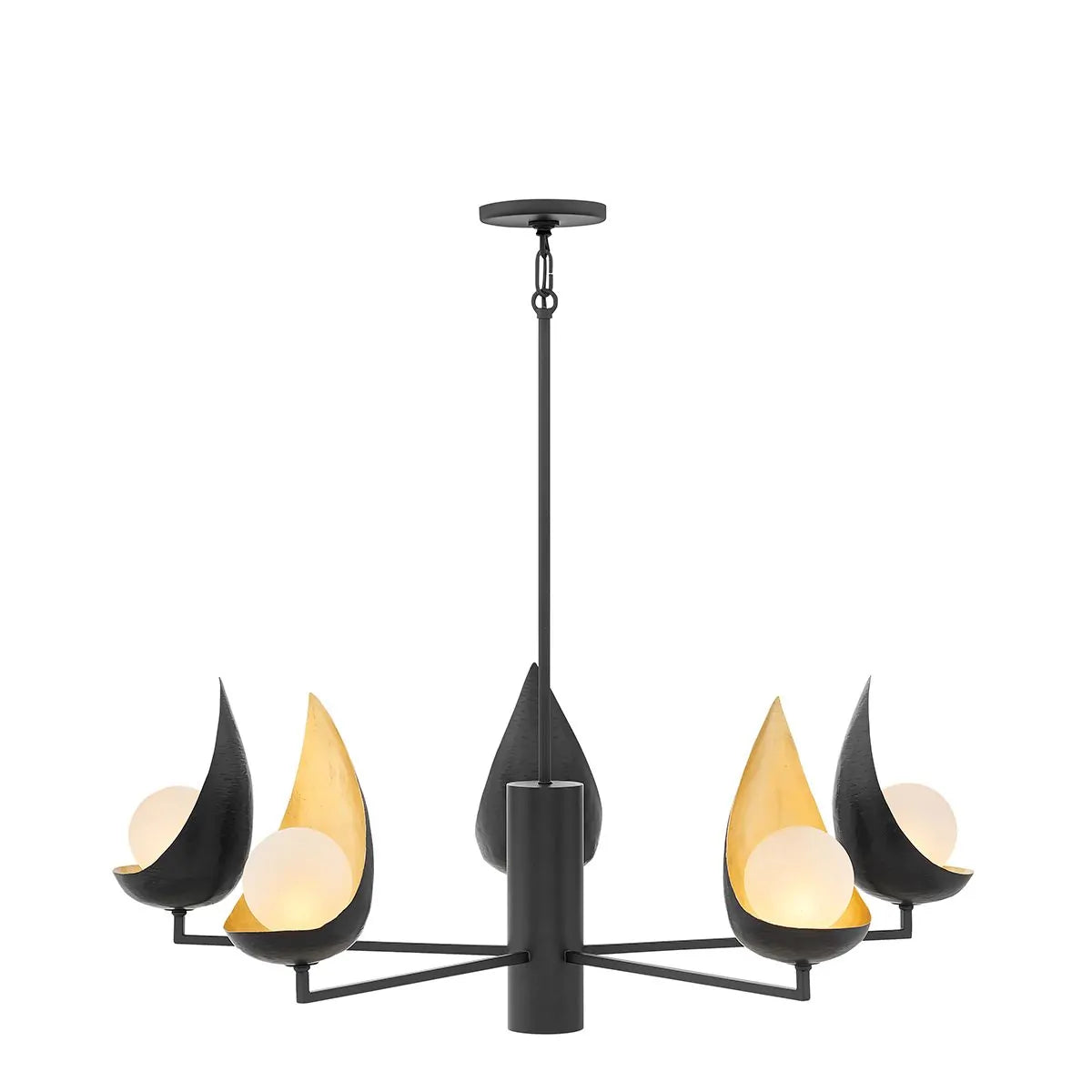 Quintessentiale Ren 5 Light Chandelier in Black Gold QN-REN5