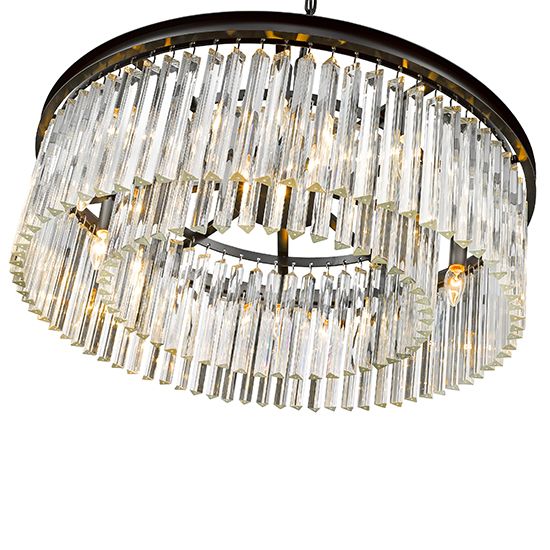 LX-Crystal Round Ceiling Pendant Light with 10 Bulbs by Richmond LXRICH025CS10DECO