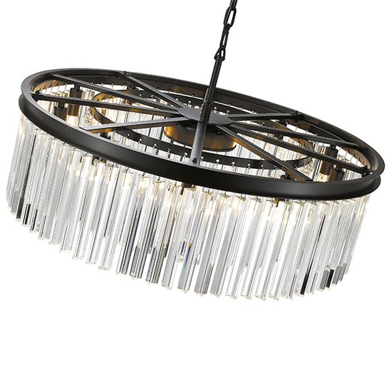 LX-Crystal Round Ceiling Pendant Light with 10 Bulbs by Richmond LXRICH025CS10DECO