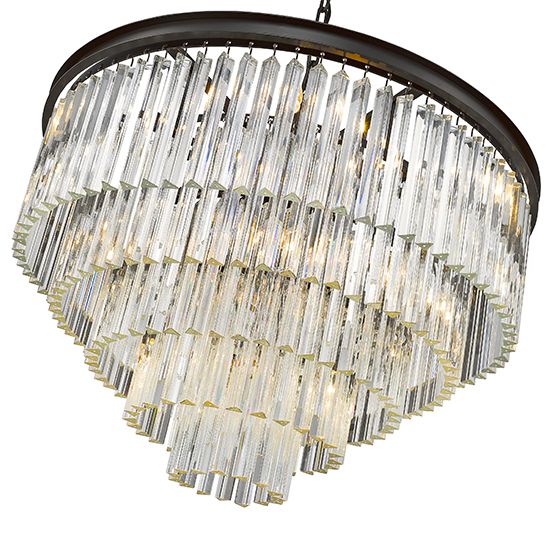 LX-Richmond LXRICH055CS10DECO 10 Bulb Crystal Decorative Ceiling Pendant Light